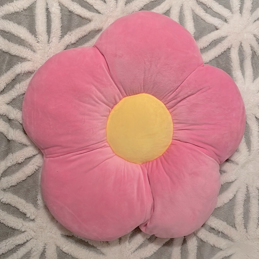 Pink flower pillow